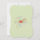 Holly bes rood en groen winter elegante bruiloft kaart (Achterkant)
