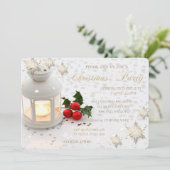 Holly Bes, Sneeuwvlokken, Sterren, Bedrijfsfeest Kaart (Staand voorkant)