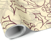 Holly beslaat naadloos design cadeaupapier (Rol Hoek)