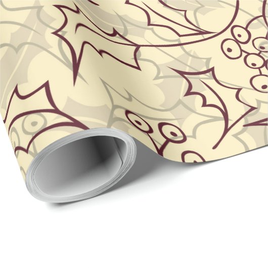 Holly beslaat naadloos design cadeaupapier (Rol Hoek)