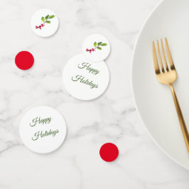 Holly bessen en bladeren prettige feestdagen confetti