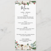 Holly bessen en bloemenbruiloft kerstdiner menu (Voorkant)