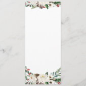 Holly bessen en bloemenbruiloft kerstdiner menu (Achterkant)