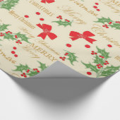Holly bessen en boog cadeaupapier (Hoek)