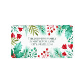 Holly, bessen en groen in Waterverf Etiket (Voorkant)