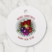 Holly bessen en kaarsen bedankjes labels (Achterkant)