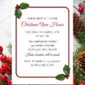 Holly bessen en laat kerst open huis kaart