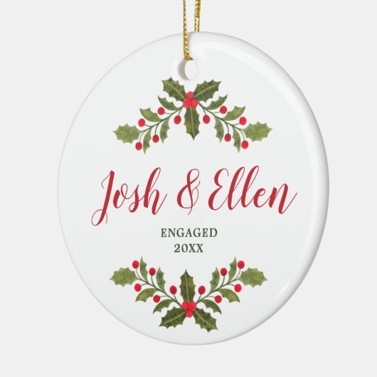 Holly Bessen Groene Personalized Verlovingsring Keramisch Ornament (Links)
