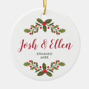 Holly Bessen Groene Persoonlijke Verlovings- Keramisch Ornament