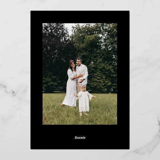 Holly | Bessen Kerst 4 Foto Vrolijk en helder Folie Feestdagenkaart (Achterkant)