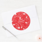 Holly Bessen Kerst CUSTOM rood wit Ronde Sticker (Envelop)