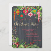 Holly bessen, retro ballen zwarte kerst kaart (Voorkant)