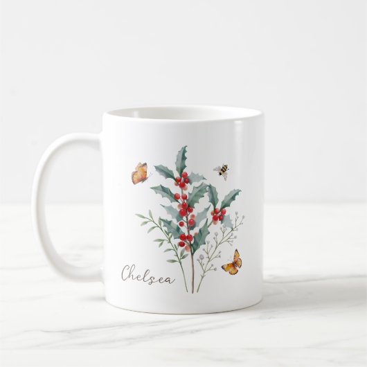 Holly Birth Month Flower Koffiemok (Links)