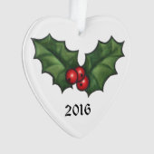Holly-bladeren en bessen ornament (voorkant)