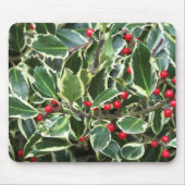 Holly Bladeren en rode bessen Seizoensgebonden Muismat (Voorkant)