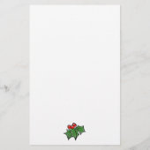 Holly bladeren | grijze vlecht | Kerstman Briefpapier (Achterkant)