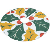 Holly Bladeren Retro Moderne Grote Print Patroon Kerstboom Rok (Gekanteld)