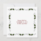 Holly Boarder Kerstparty Invite Kaart (Achterkant)