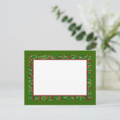 Holly Border Blank Notecards en Briefkaarten (Staand voorkant)