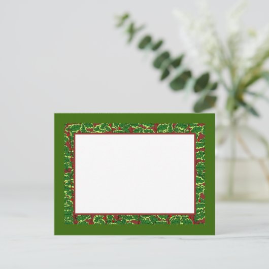 Holly Border Blank Notecards en Briefkaarten (Staand voorkant)