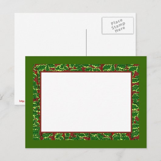 Holly Border Blank Notecards en Briefkaarten (Voorkant / Achterkant)