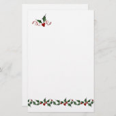Holly Border Holiday Stationery Briefpapier (Voorkant / Achterkant)