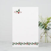 Holly Border Holiday Stationery Briefpapier (Staand voorkant)