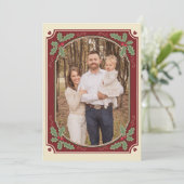  Holly Border kerst Kaart (Staand voorkant)