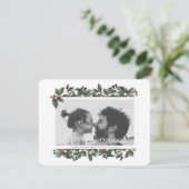 Holly Border-kerstkaart Feestdagenkaart (Staand voorkant)