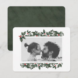 Holly Border-kerstkaart Feestdagenkaart