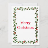 Holly Border Kerstmis Feestdagenkaart (Voorkant)