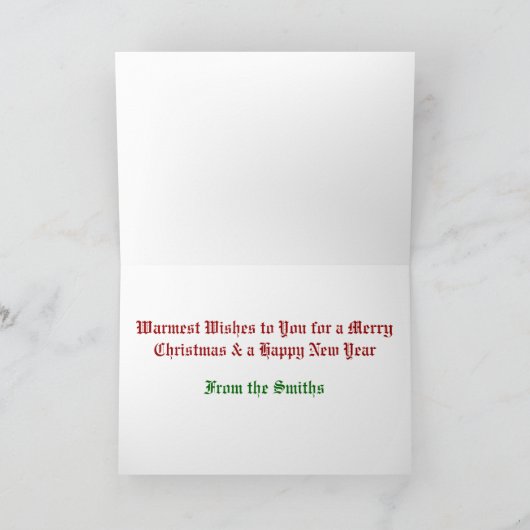 Holly Border Photo Card Feestdagen Kaart (Binnen)