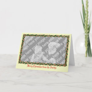 Holly Border Photo Card Feestdagen Kaart