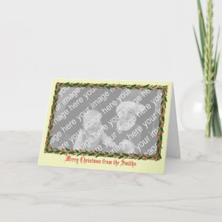 Holly Border Photo Card Feestdagen Kaart