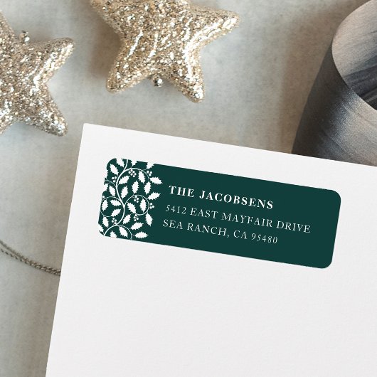 Holly Border Return-adreslabel Etiket