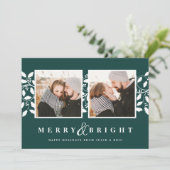 Holly Border | Vakantieknopkaart Feestdagenkaart (Staand voorkant)