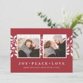 Holly Border | Vakantieknopkaart Feestdagenkaart (Staand voorkant)