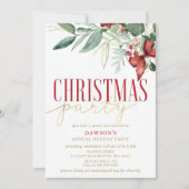 Holly Botanical Bedrijfs Kerstfeest Kaart (Voorkant)