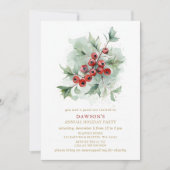 Holly Botanical Bedrijfs Kerstfeest Kaart (Voorkant)