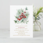 Holly Botanical Bedrijfs Kerstfeest Kaart (Staand voorkant)