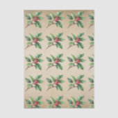 Holly Botanical Christmas Tissue Paper Tissuepapier (Voorkant)