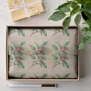 Holly Botanical Christmas Tissue Paper Tissuepapier