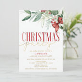 Holly Botanical Corporate Christmas Party  Kaart (Staand voorkant)