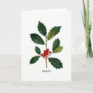 Holly Botanical Print Feestdagen Kaart