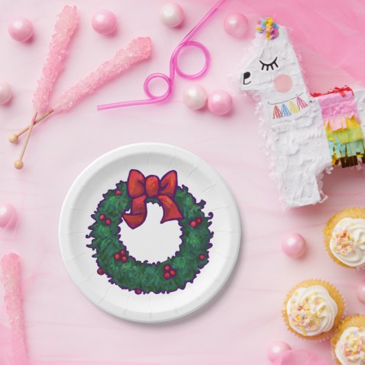 Holly Boughs Papieren Bordje (Feest)