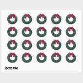 Holly Boughs Ronde Sticker (Vel)
