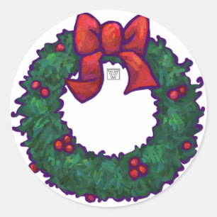 Holly Boughs Ronde Sticker