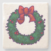 Holly Boughs Stenen Onderzetter (Voorkant)