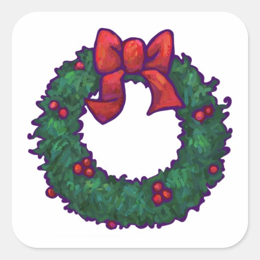 Holly Boughs Vierkante Sticker (Voorkant)
