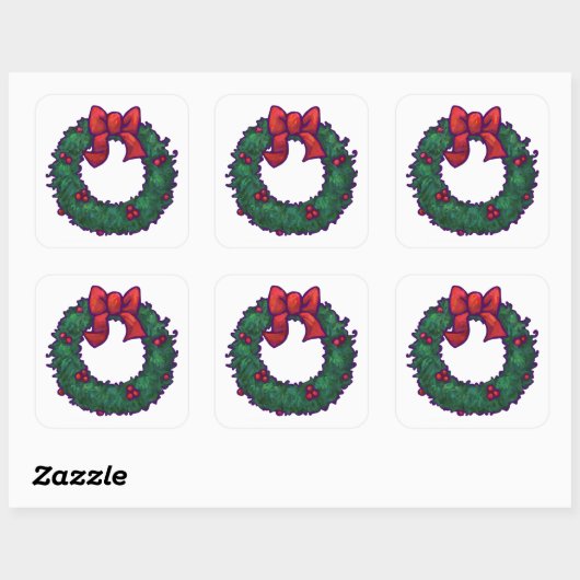 Holly Boughs Vierkante Sticker (Vel)